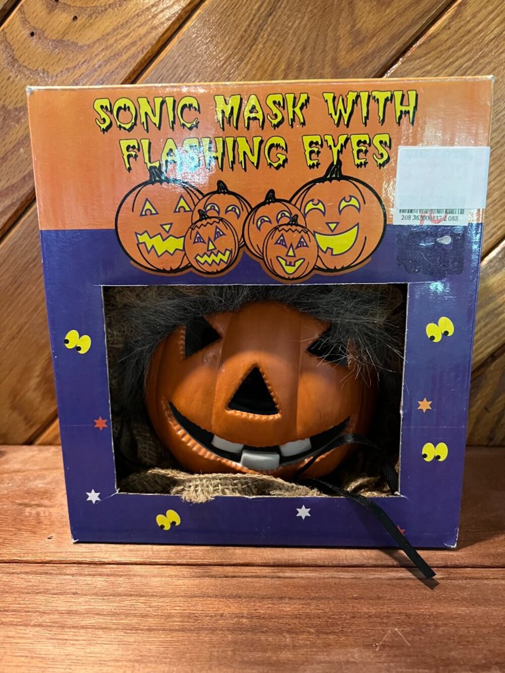 Halloween Jack O Lantern Vintage Sound Activated Flashing Eyes Eerie Sounds